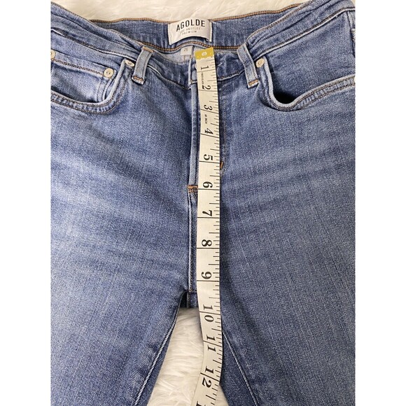 Agolde Blue Jeans Stretch Size 26 Denim Skinny Long Leg Pockets Mid Rise - Picture 8 of 12
